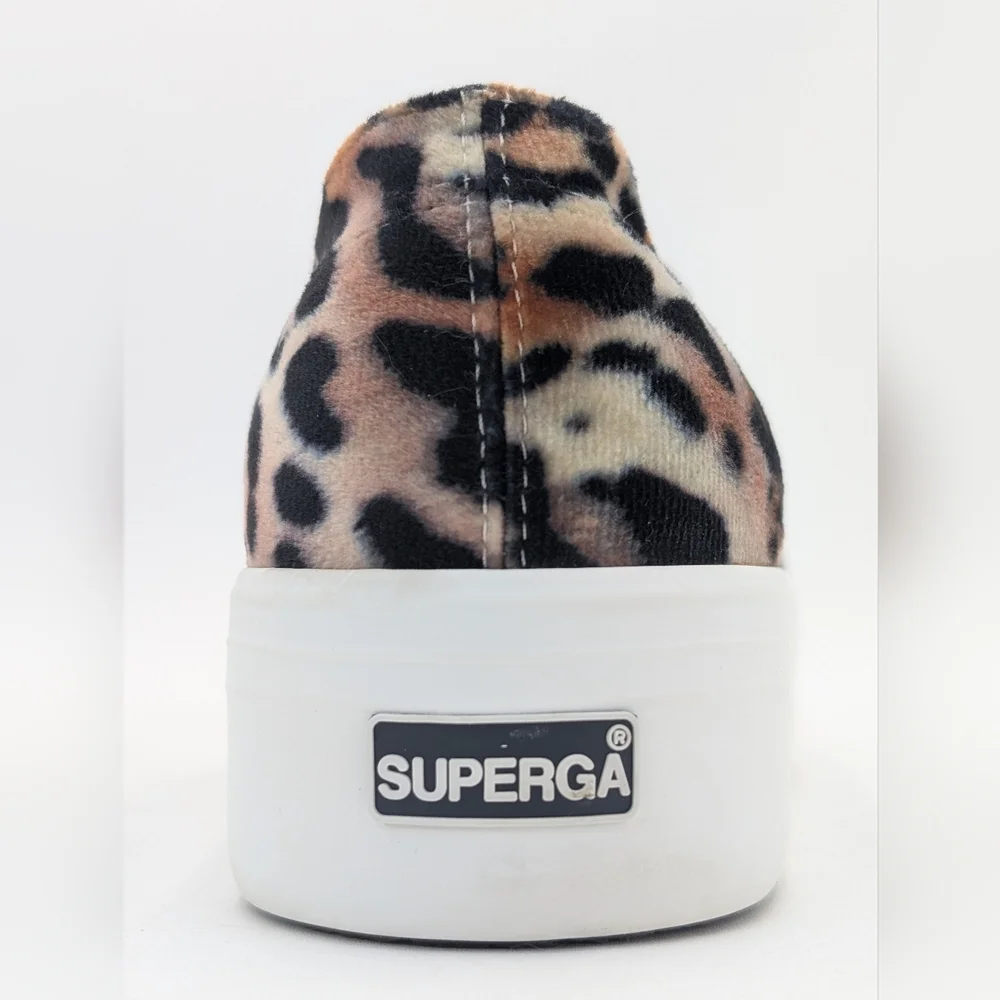 NWT SUPERGA® Fierce Leopard  Chunky Platform Sneaker Size 8.5 Brown/Black/White